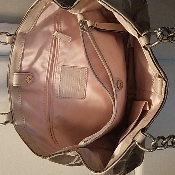 Coach bag, Chevron Patchwork Bronze style - Picture 5 of 8